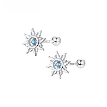KING OF BLING 925 Sterling Silver Stud Earrings Unisex