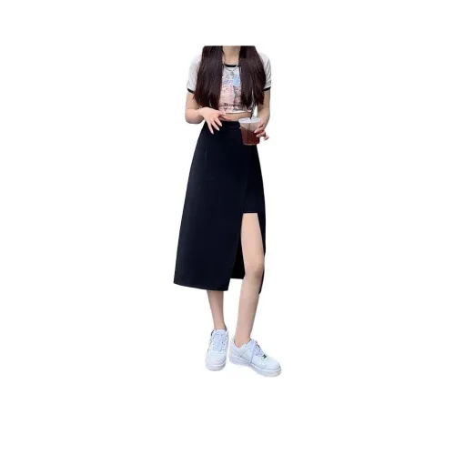 EOEI Casual Long Skirts Women's Black
