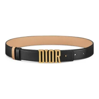 DIOR Calfskin Leather Belts Women's Black  