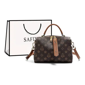 Safiya Synthetic Leather Crossbody Handbag Medium Size Women's Coffee