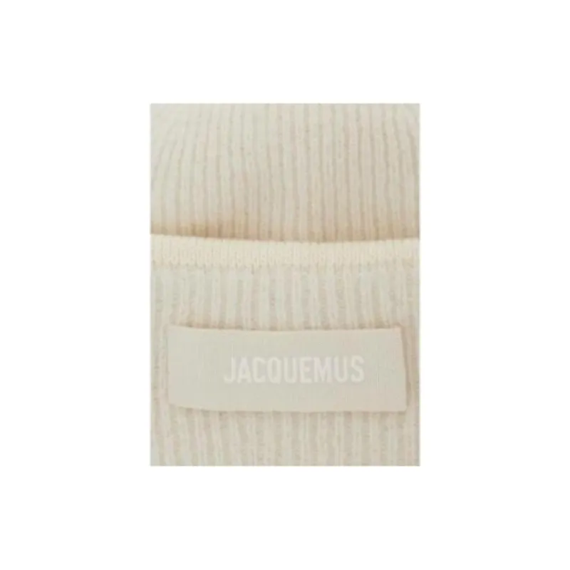 Jacquemus Logo Patch Ribbed Beanie-3