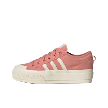 Adidas Originals Nizza Platform Wear Resistant Height Increasing Low Top Canvas Shoes Women's Pink