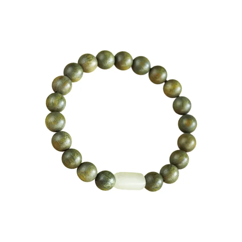 Moonstone Edge Green Sandalwood Wooden Bracelets Women's-6