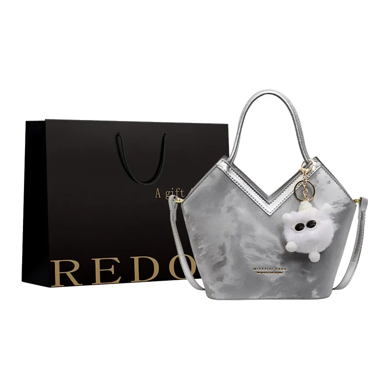 REDOO PU Handbag Regular Women's Gray/Black/Blue/Pink Brown-0