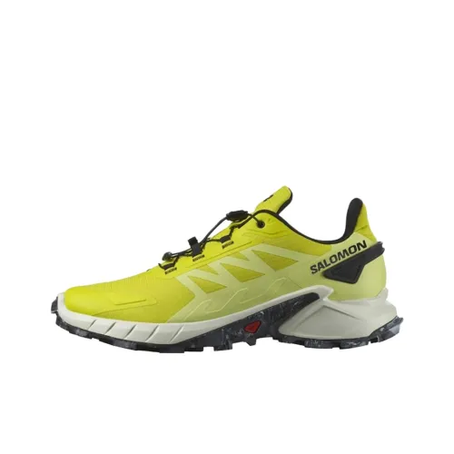 SALOMON Supercross 4 Anti Slip Wear Resistant Low Top Casual Trail Running Shoes Men's Yellow Green