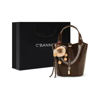 C°BANNER Split Cow Leather With Synthetic Leather Shoulder Bag, Crossbody Bag, Handbag Medium Size Women's Coffee