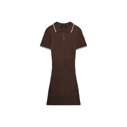 ZARA Short Sleeved Dress Women's Brown