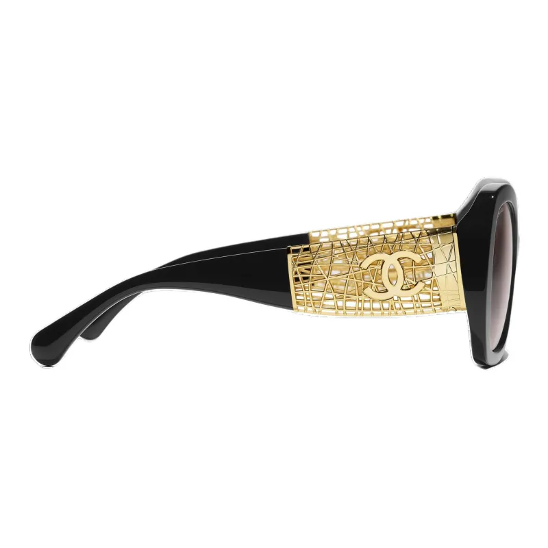 CHANEL Acetate Metal Butterfly Sunglasses Unisex Red-1