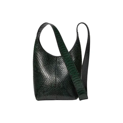 MICHAEL KORS Python Pattern Print Leather Hobo Bag Shoulder Bag Mini Women's Dark Green