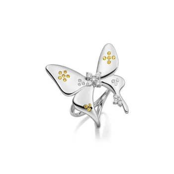HEFANG Garden Copper Tail Butterfly Ring Women's