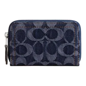 COACH Essential Classic Denim Card Holder Small Size Women's Blue