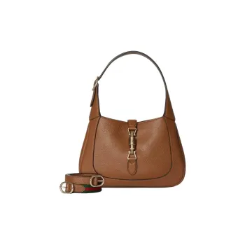 GUCCI Jackie 1961 Calfskin Shoulder Bag Small Size Unisex Brown