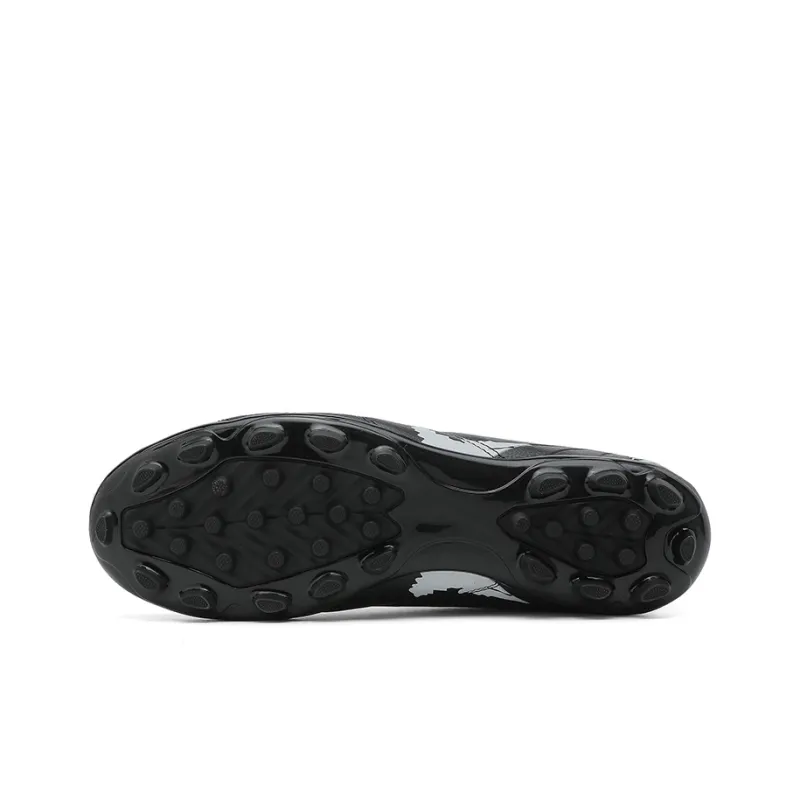 Binary FG Firm Ground Cushioning Abrasion Resistant Lightweight Slip Resistant Soccer Shoes Unisex Black-6
