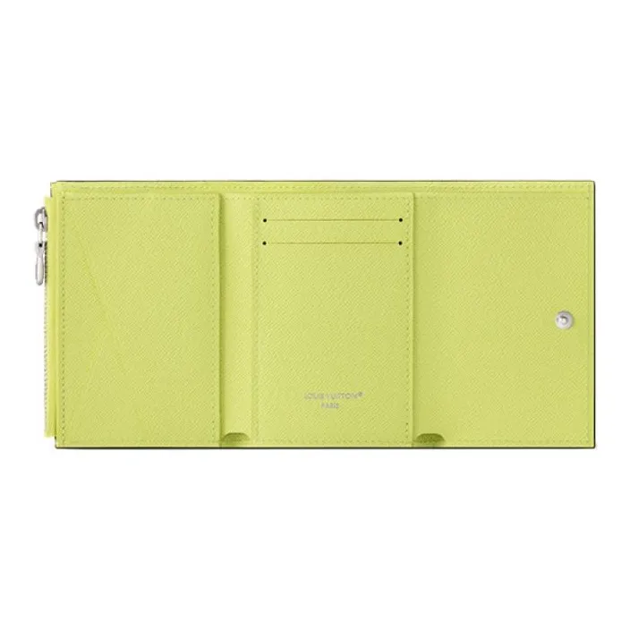 LOUIS VUITTON Victor Cow Leather Wallet Women's Lemon-3