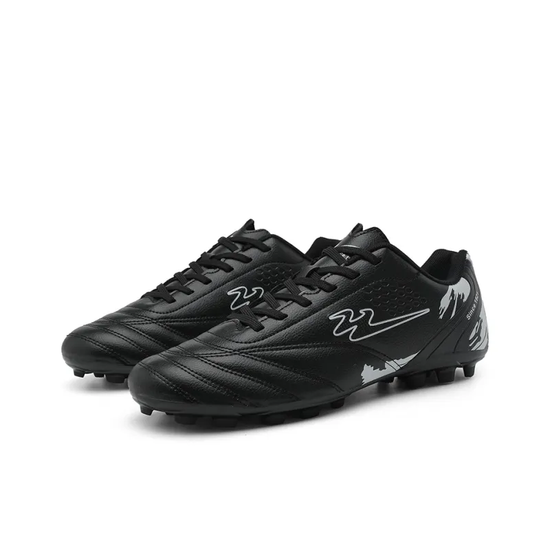 Binary FG Firm Ground Cushioning Abrasion Resistant Lightweight Slip Resistant Soccer Shoes Unisex Black-2