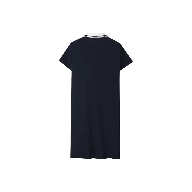 HLA Short Sleeved Dresses Women's Navy Blue 05-1
