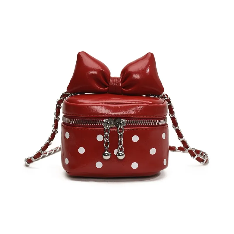 ROUNDOT PU Shoulder Bag Women's Ecru/Black/Red/Pink-22