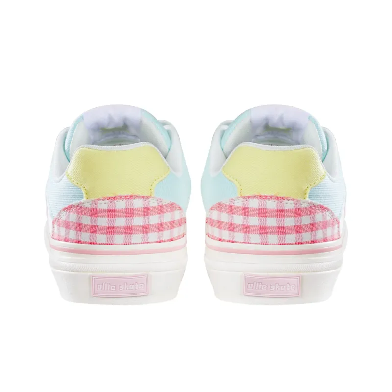 Ollieskate Wear Resistant Lightweight And Balanced Low Top Skateboard Shoes Unisex White Blue Pink-4