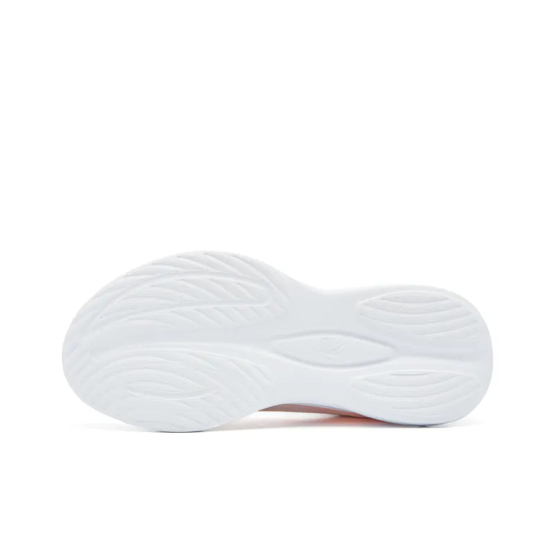QIAODAN Cushioned Slip Resistant Abrasion Resistant Low Top Casual Running Shoes Women's White Orange-4