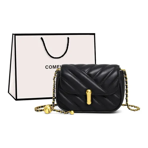 COMELY Cow Leather Shoulder Bag Crossbody Bag Regular Women's Black/Ecru