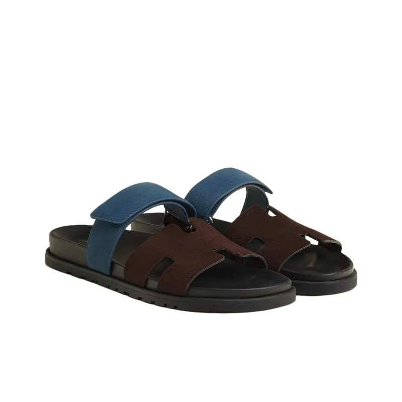 HERMES Chypre Slide Slippers Men's Burgundy-2