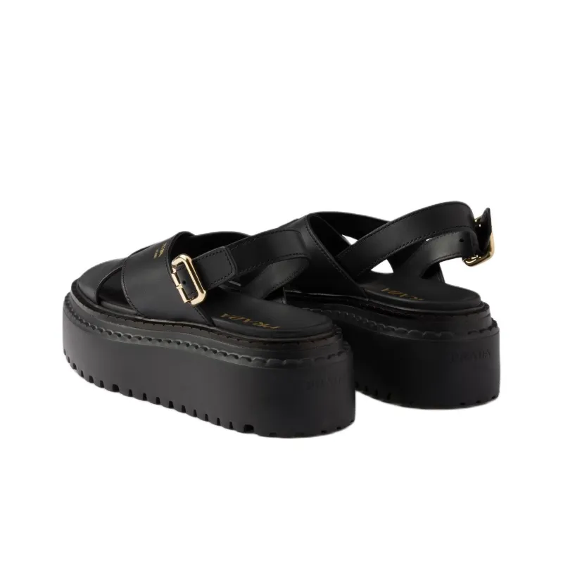 PRADA One Strap Sandals 5.5cm Women's Black-3