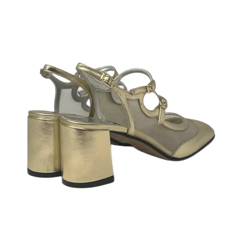 Carel BANANIGHT Chunky Heel High Heels Women's Gold-3