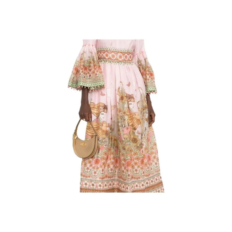 Zimmermann Long-Sleeved Dresses Women's Light Pink-4