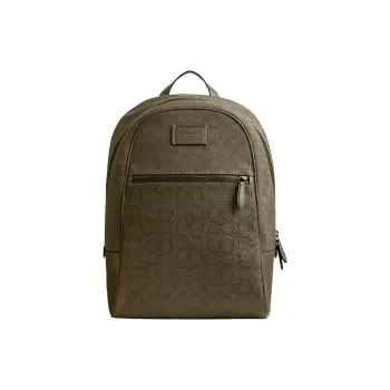 COACH Leather Backpack Tubas Men's Olive