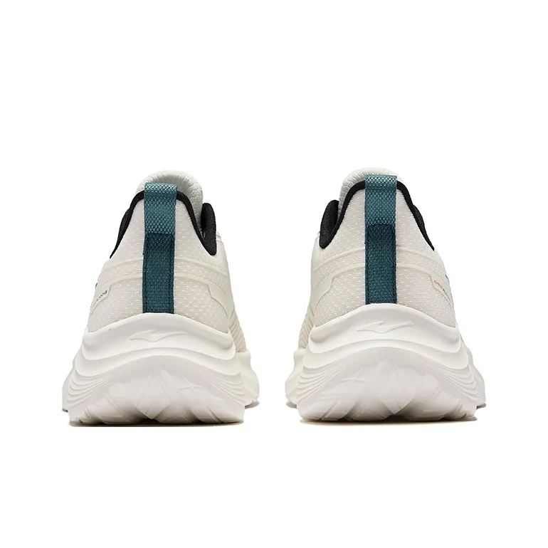 Erke Cushioning Rebound Wear Resistant Low Top Casual Running Shoes Men's Microcrystal White Green-3