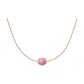 Rhodonite Round Bead Pendant (Crystal Version)+Snake Chain