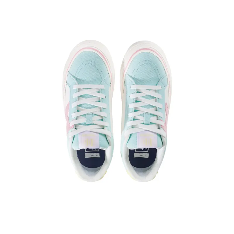 Ollieskate Wear Resistant Lightweight And Balanced Low Top Skateboard Shoes Unisex White Blue Pink-3