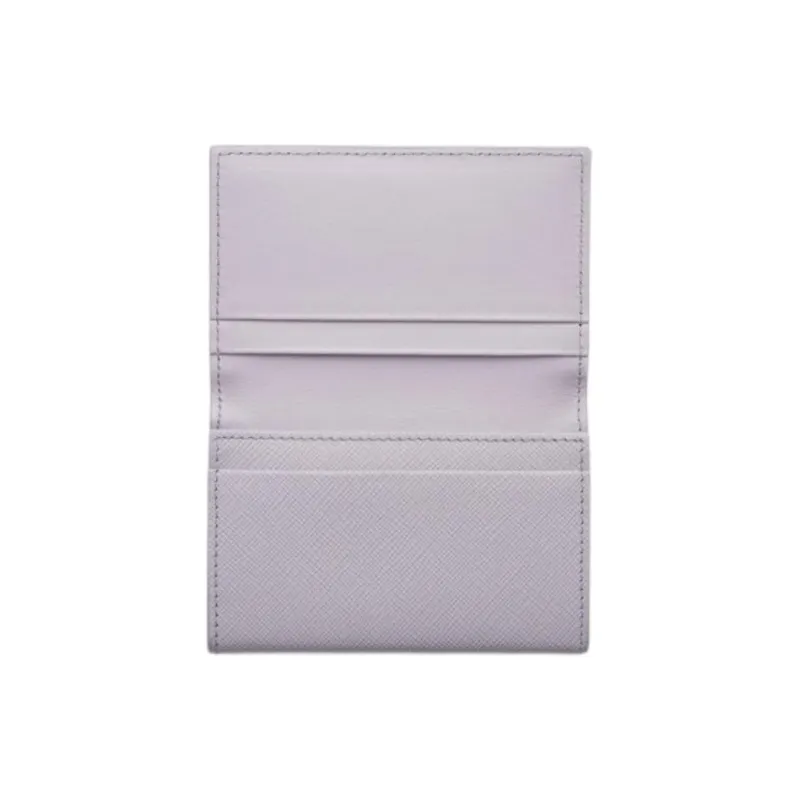 PRADA Saffiano Cow Leather Card Holder Women's Light Purple-2