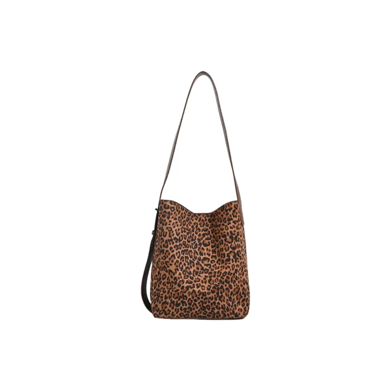 NOMK Suede Crossbody Bag Regular Women's Large Leopard Print/Small Leopard Print/Black/Brown-5