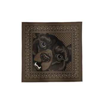 HERMES Cashmere Mulberry Silk Scarves Men's Basalt Color