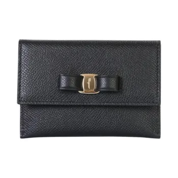 Ferragamo Vara Bow Small Card Holder Black
