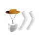 Yellow Bucket Hat-Three-Piece Set[Bucket Hat+Face Mask+Cooling Arm Sleeves]