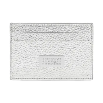 Maison Margiela Grain Leather Card Holder Card Holder Women's Silver