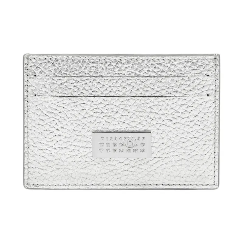 Maison Margiela Grain Leather Card Holder Card Holder Women's Silver-0