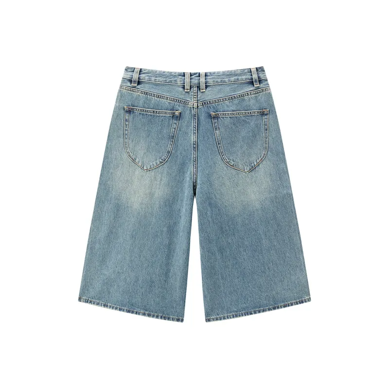 LEDIN Denim Shorts Women's Denim Dark Blue-1