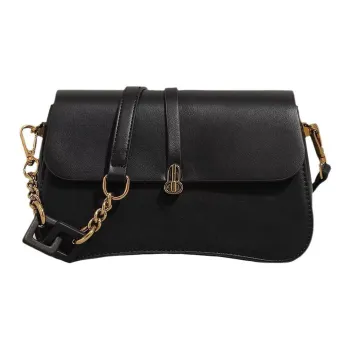 SEPTWOLVES PU Shoulder Bag Medium Size Women's Black/White/Coffee