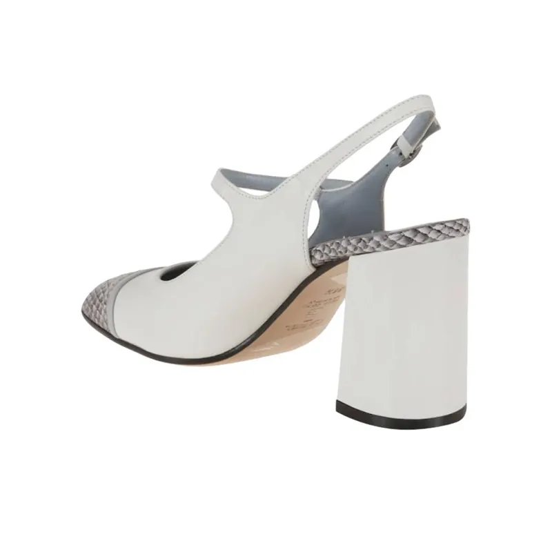 Carel Paris Espiegle Chunky Heel High Heels 6cm Women's White-3
