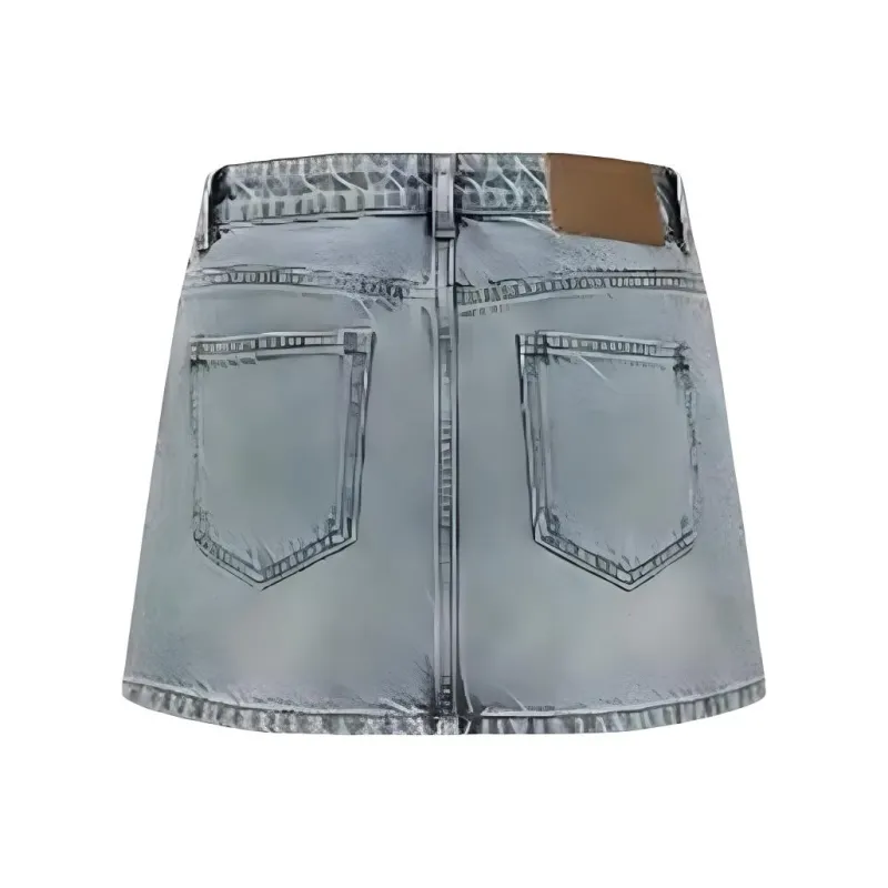 URBAN REVIVO Denim Short Skirts Women's Blue-1