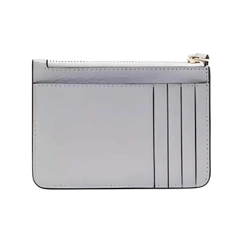 Kate Spade Litchi Grain Leather Card Holder Trumpets Women's Gray-3
