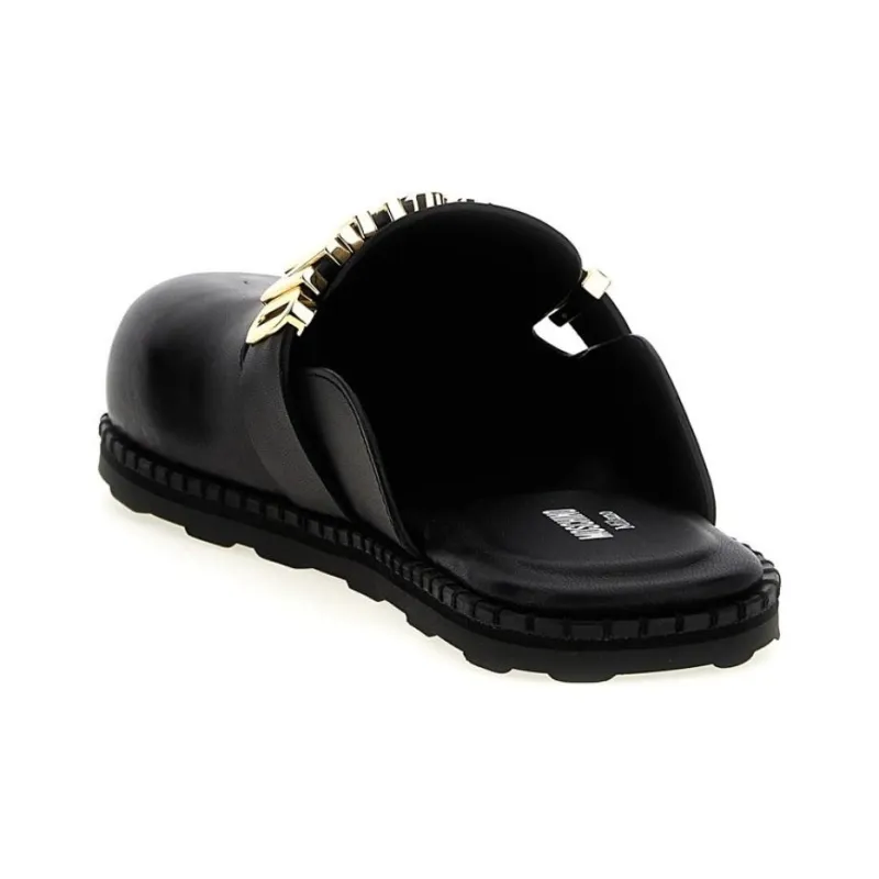 MOSCHINO Logo Lettering Almond Toe Mules Women's-3