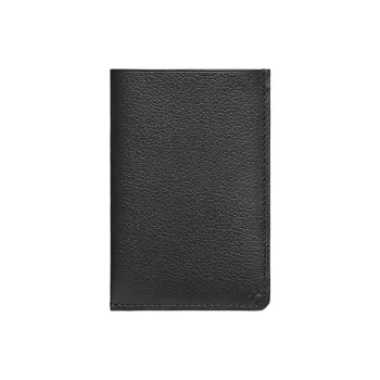 HERMES H Sellier Evergrain Calfskin Card Holder Men's Black