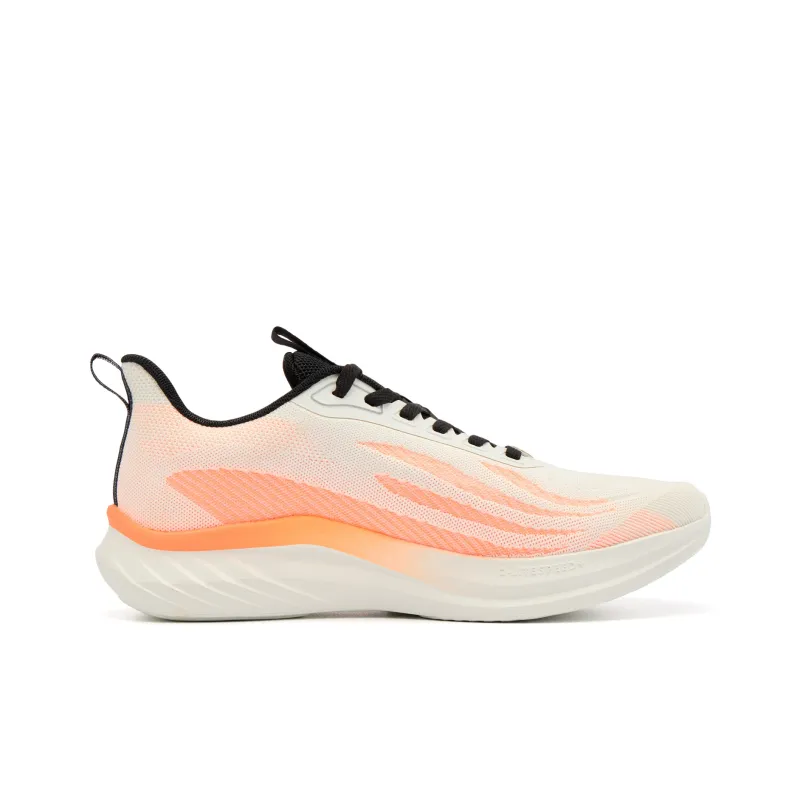 QIAODAN Cushioned Slip Resistant Abrasion Resistant Low Top Casual Running Shoes Men's Beige Orange-1