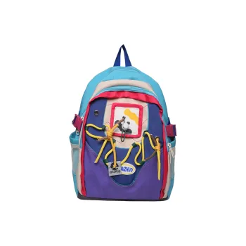 Travel Canvas Backpack Small Size Women's Blue/Khaki