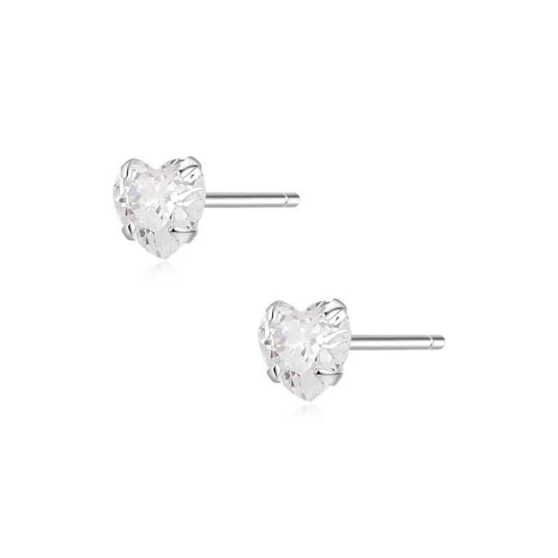 Lady Go Silver Stud Earrings Women's-1