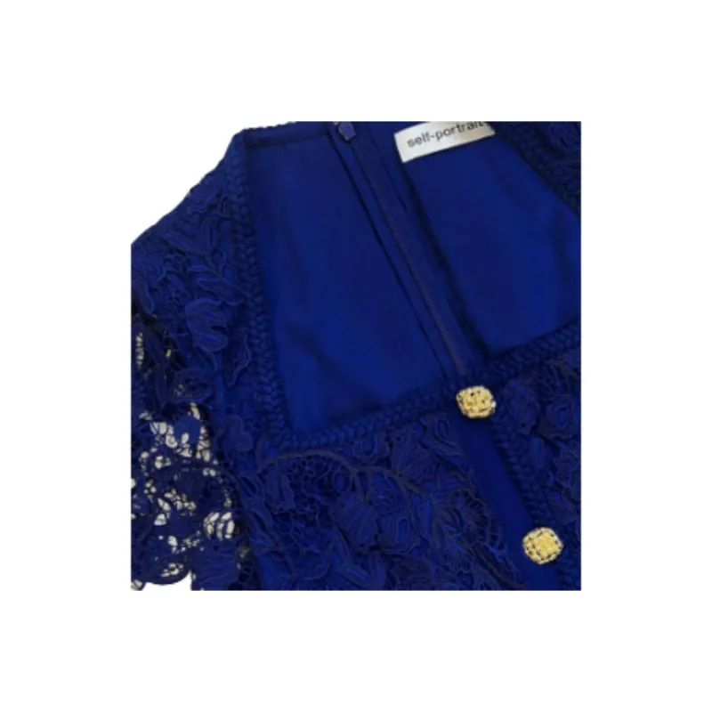 Self portrait Short Sleeved Dress Women's Dark Blue-3